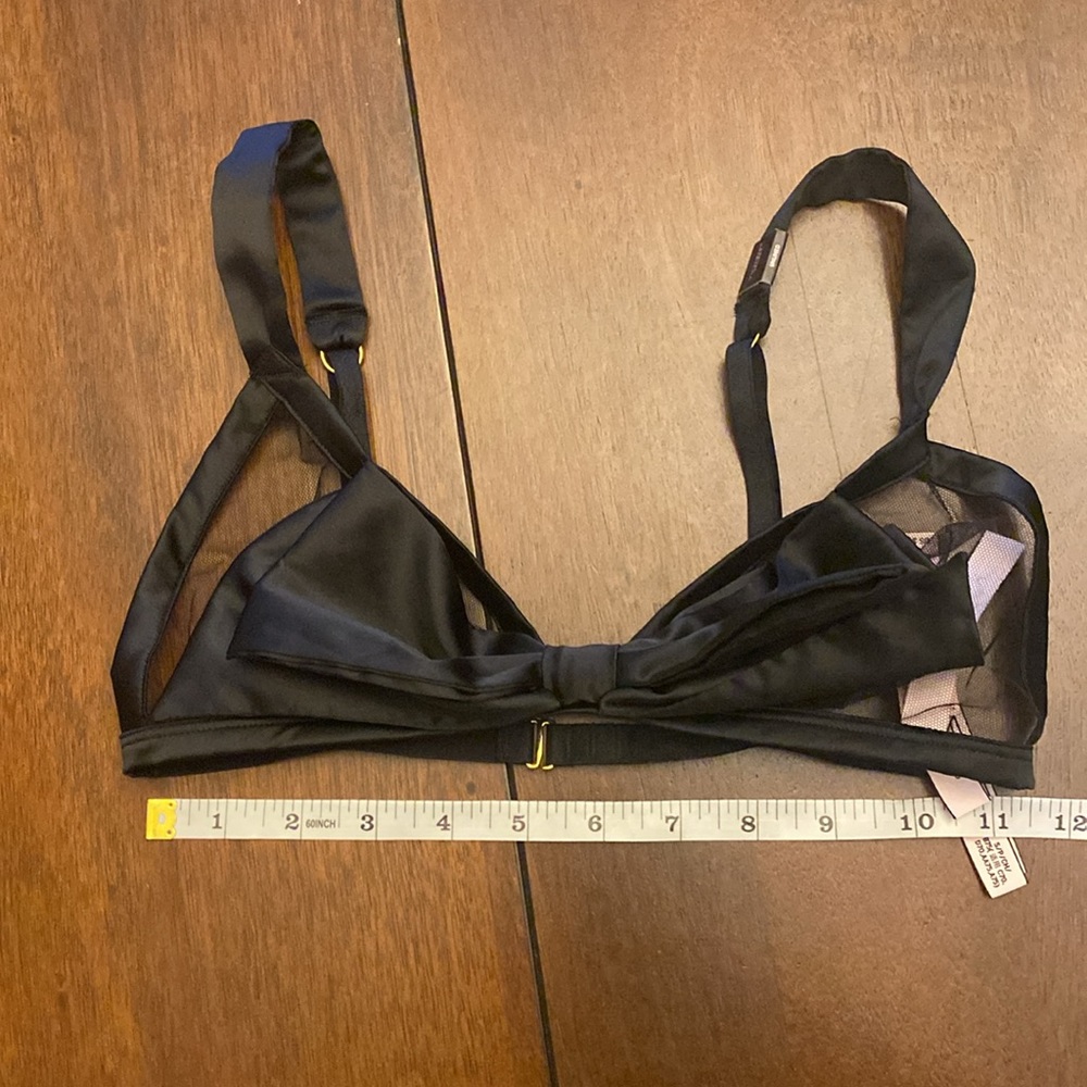 Victoria's Secret Dream Angels Bra Bralette Mesh Satin Bow Black small - Picture 9 of 9